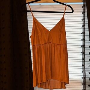 Express Satin Cami Dress in Rust